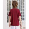 Arshiner Boys Button Down Shirt Short Sleeve Knit Fashion Casual Beach Shirts for Kids Size 4-11 Years(Wine Red)