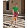 Arshiner Girls 2 Piece Outfit Summer Drop Shoulder Batwing Sleeve Tops and Paperbag Waist Shorts Set Cute Clothing Size 6-14(Green Leaf)
