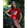 Arshiner Girls 2 Piece Outfit Summer Drop Shoulder Batwing Sleeve Tops and Paperbag Waist Shorts Set Cute Clothing Size 6-14(Red-4th of July)