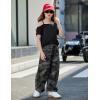 Arshiner Girls T Shirts Trendy Street Style One Shoulder Sleeve Casual Kids Blouse Soft Summer Tees Tops(Black)