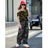 Arshiner Girls T Shirts Trendy Street Style One Shoulder Sleeve Casual Kids Blouse Soft Summer Tees Tops(Camo)