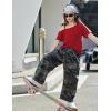 Arshiner Girls T Shirts Trendy Street Style One Shoulder Sleeve Casual Kids Blouse Soft Summer Tees Tops(Red)