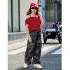 Arshiner Girls T Shirts Trendy Street Style One Shoulder Sleeve Casual Kids Blouse Soft Summer Tees Tops(Red)