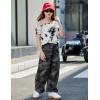 Arshiner Girls T Shirts Trendy Street Style One Shoulder Sleeve Casual Kids Blouse Soft Summer Tees Tops(Tie Dye Black/White)