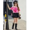 Arshiner Girls T Shirts Trendy Street Style One Shoulder Sleeve Casual Kids Blouse Soft Summer Tees Tops(Tie Dye Red Heart)