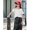 Arshiner Girls T Shirts Trendy Street Style One Shoulder Sleeve Casual Kids Blouse Soft Summer Tees Tops(White)