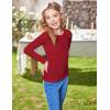 Arshiner 2 Packs Ribbed Knit Long Sleeve Shirts for Girls Soft Slim Fit Crewneck Casual Base Layer Tops Tees(Red/Green)