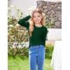 Arshiner 2 Packs Ribbed Knit Long Sleeve Shirts for Girls Soft Slim Fit Crewneck Casual Base Layer Tops Tees(Red/Green)