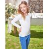 Arshiner 2 Packs Ribbed Knit Long Sleeve Shirts for Girls Soft Slim Fit Crewneck Casual Base Layer Tops Tees(White 2pcs)