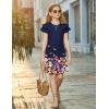 Arshiner Girls Summer Dress Tween Flutter Sleeve Pleated Front A Line Boho Beach Casual Dresses(Navy Blue Butterfly)