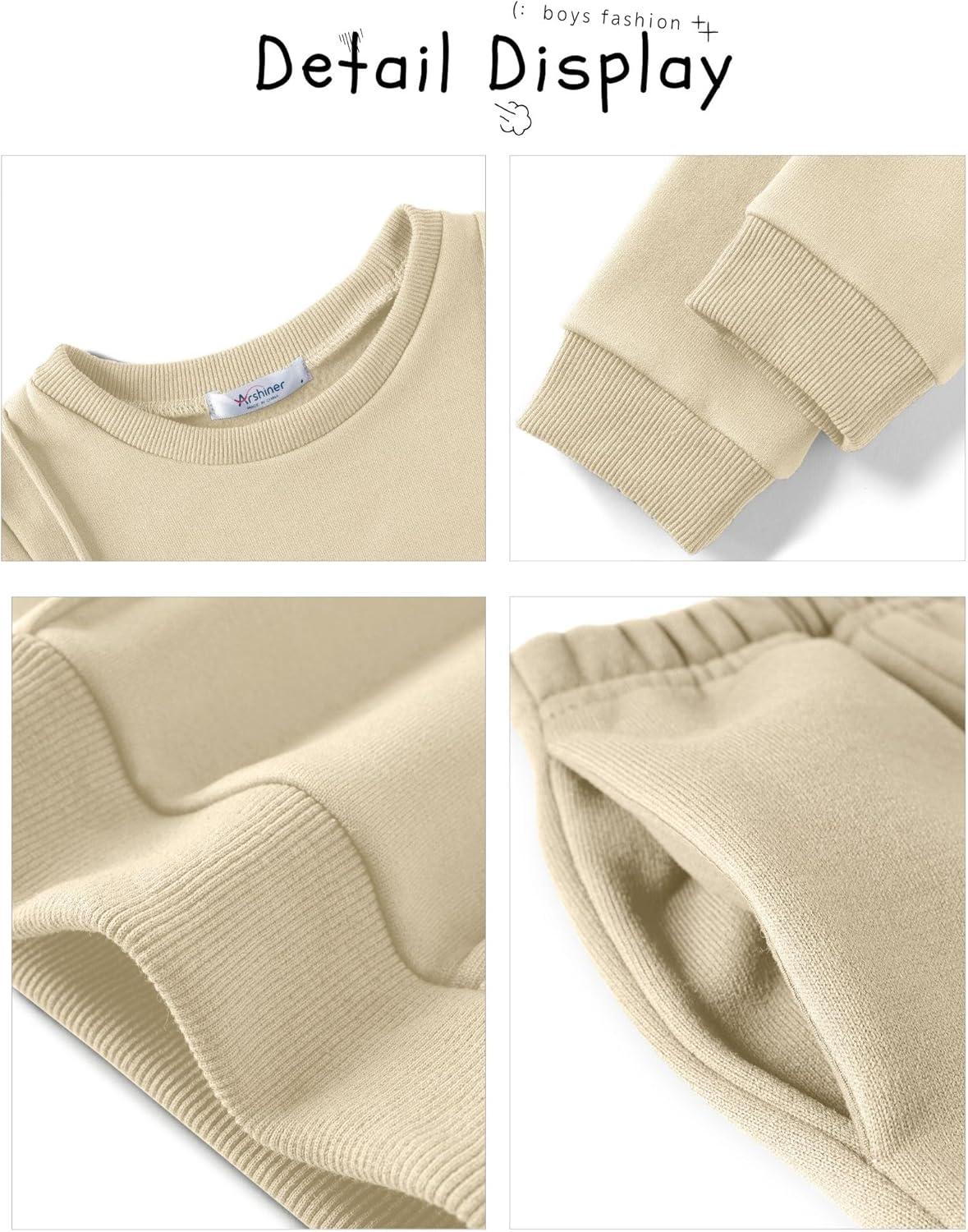 image:imageArshiner Boys Long Sleeve Fleece Sweatshirt and Pants Set 2 Piece Fall Winter Clothes Toddler to Little Kid 28 YearsApricot