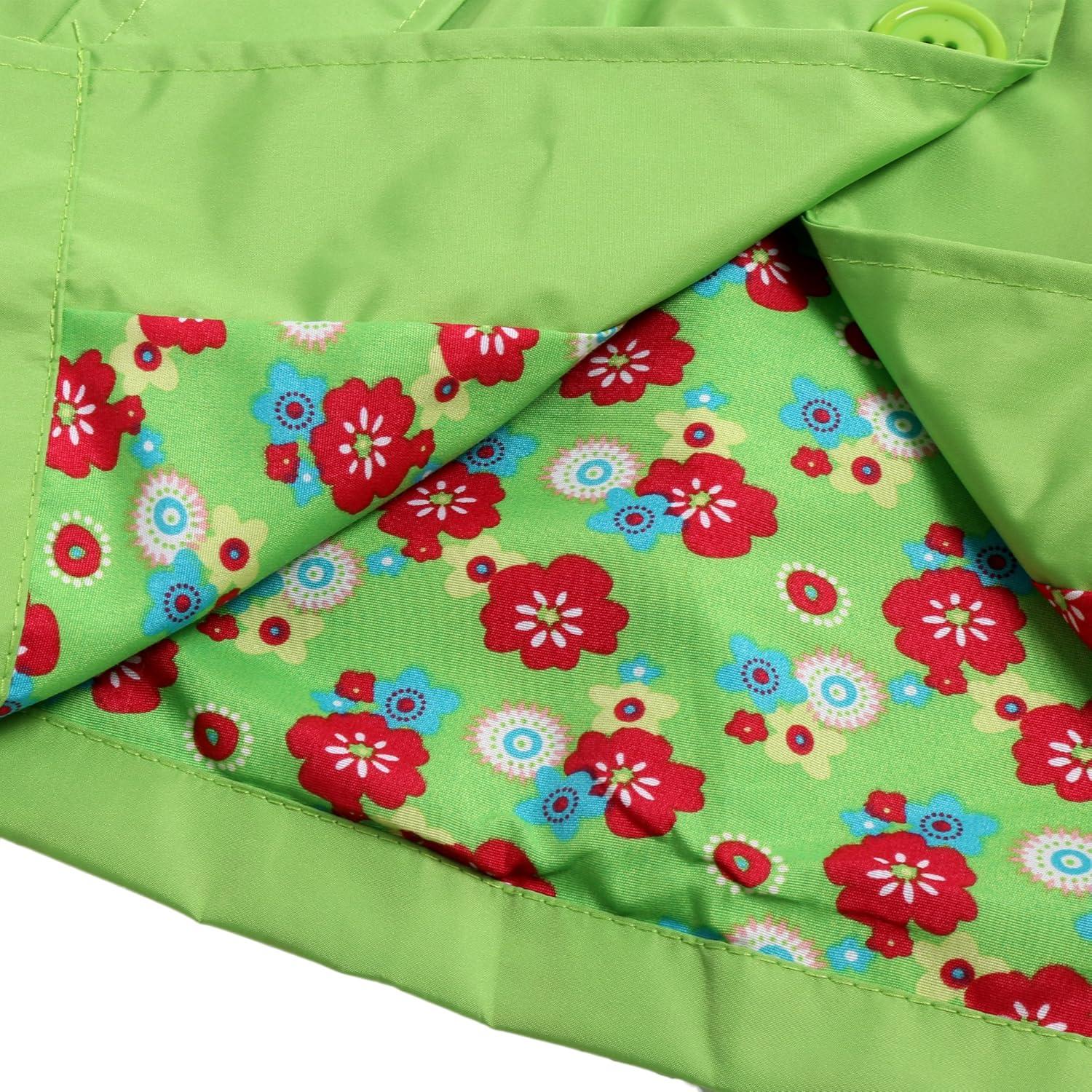 image:imageArshiner Girl Kid Flower Waterproof Hooded Coat Jacket Outwear Raincoat Hoodies Green 100 Age for 2 3Y Green 100 Age for 2 3Y
