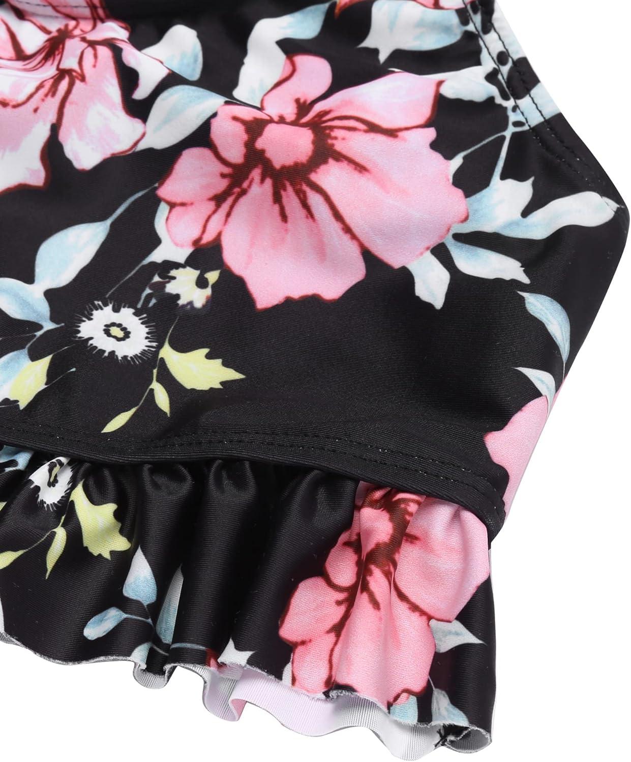 image:imageArshiner Girls Bikini Beach Swimwear 2 Piece Swimsuits Floral Printing Bathing Suits for 415 YearsFlower in Black