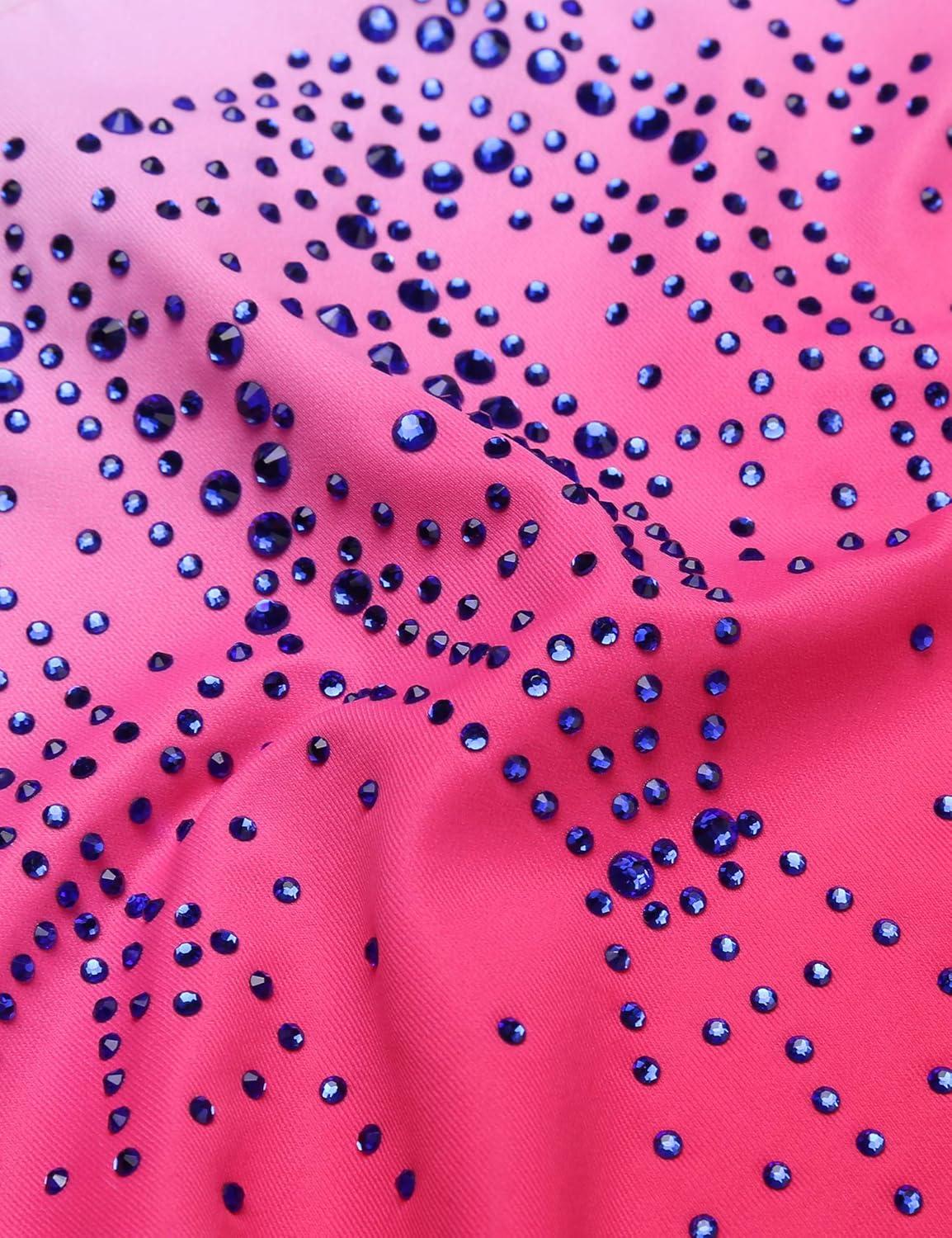 image:imageArshiner Kid Girls Long Sleeve Color Gradient Gymnastics Leotard Shiny Diamond Ballet Dance One Piece Outfit