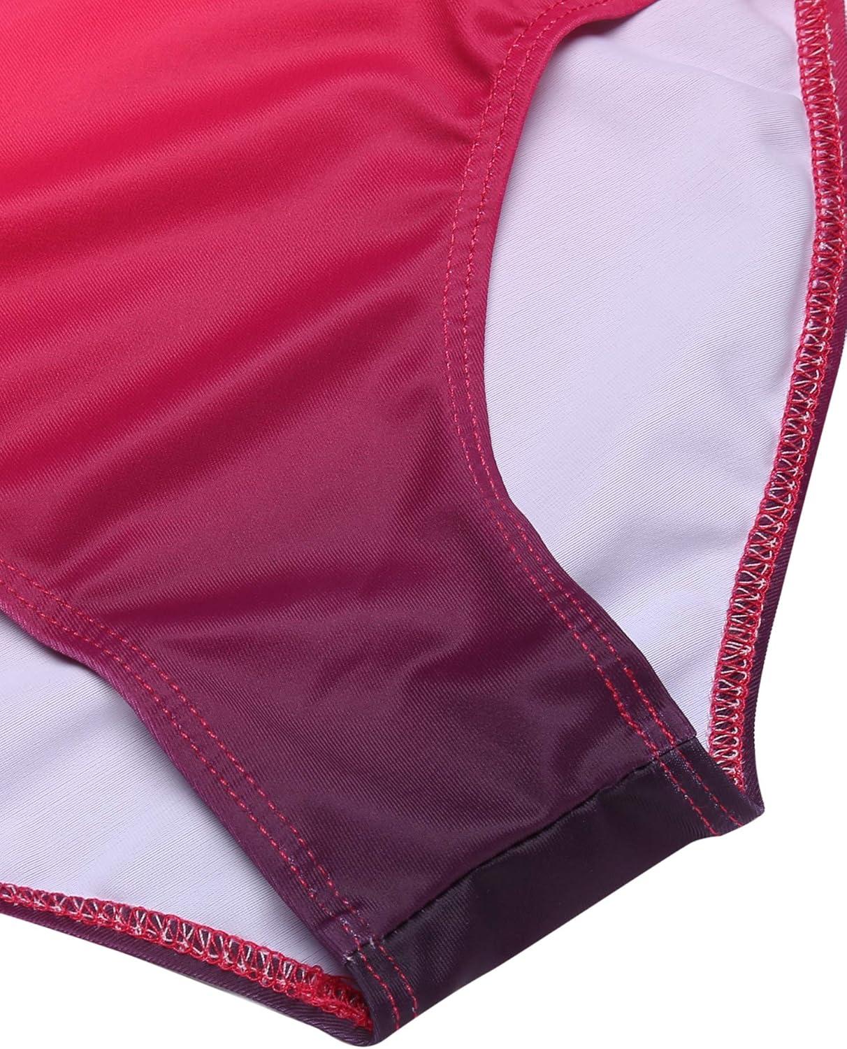 image:imageArshiner Kid Girls Long Sleeve Color Gradient Gymnastics Leotard Shiny Diamond Ballet Dance One Piece Outfit