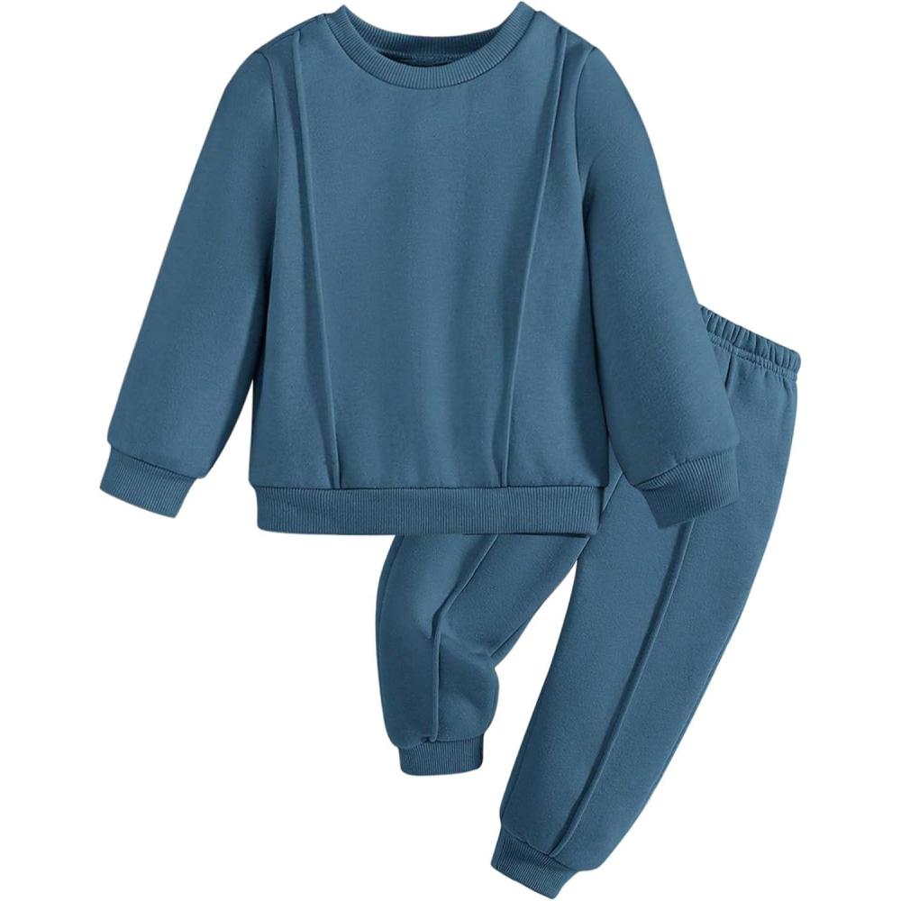 image:imageArshiner Boys Long Sleeve Fleece Sweatshirt and Pants Set 2 Piece Fall Winter Clothes Toddler to Little Kid 28 YearsBlue
