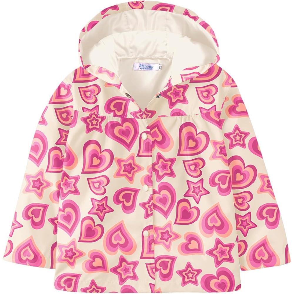 image:imageArshiner Girl Baby Kid Waterproof Hooded Coat Jacket Outwear Raincoat HoodiesHeart
