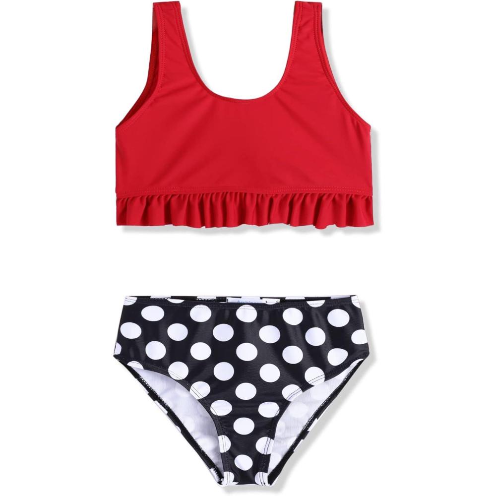 image:imageArshiner Girls Bikini Beach Swimwear 2 Piece Swimsuits Floral Printing Bathing Suits for 415 YearsDot Pattern