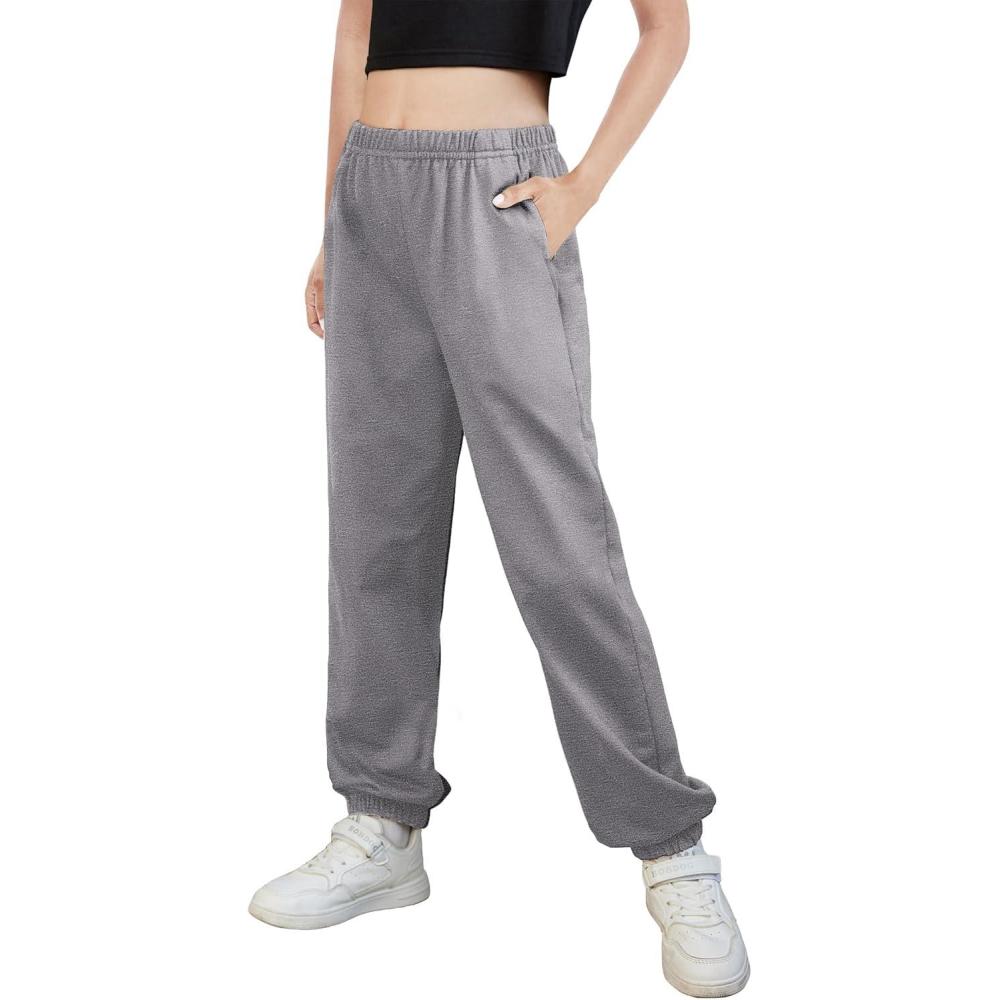 image:imageArshiner Kids Girls Tie Dye Joggers Comfort Loose Sweatpants High Waist TrouserDark Gray