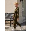 Arshiner Boys’ 2 Piece Athletic Tracksuit Jogging Outfit Sweatsuit Zip Up Hoodie and Active Pants Sets for Kids 5-14 Years(Army Green)
