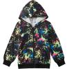 Arshiner Boys’ 2 Piece Athletic Tracksuit Jogging Outfit Sweatsuit Zip Up Hoodie and Active Pants Sets for Kids 5-14 Years(Black Print)