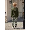 Arshiner Boys’ 2 Piece Athletic Tracksuit Jogging Outfit Sweatsuit Zip Up Hoodie and Active Pants Sets for Kids 5-14 Years(Green / Camo)