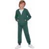 Arshiner Boys’ 2 Piece Athletic Tracksuit Jogging Outfit Sweatsuit Zip Up Hoodie and Active Pants Sets for Kids 5-14 Years(Green)