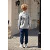 Arshiner Boys’ 2 Piece Athletic Tracksuit Jogging Outfit Sweatsuit Zip Up Hoodie and Active Pants Sets for Kids 5-14 Years(Grey / Navy)