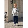 Arshiner Boys’ 2 Piece Athletic Tracksuit Jogging Outfit Sweatsuit Zip Up Hoodie and Active Pants Sets for Kids 5-14 Years(Grey / Navy)