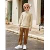 Arshiner Boys Clothes Half Zip Sweatshirt and Pants Outfit 2Pcs Fall Winter Sweatsuit Set for Kids 2-10 Years(Apricot & Brown)