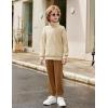Arshiner Boys Clothes Half Zip Sweatshirt and Pants Outfit 2Pcs Fall Winter Sweatsuit Set for Kids 2-10 Years(Apricot & Brown)