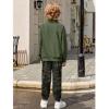 Arshiner Boys Clothes Half Zip Sweatshirt and Pants Outfit 2Pcs Fall Winter Sweatsuit Set for Kids 2-10 Years(Army Green & Camo)