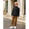 Arshiner Boys Clothes Half Zip Sweatshirt and Pants Outfit 2Pcs Fall Winter Sweatsuit Set for Kids 2-10 Years(Black & Brown)