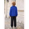 Arshiner Boys Clothes Half Zip Sweatshirt and Pants Outfit 2Pcs Fall Winter Sweatsuit Set for Kids 2-10 Years(Blue & Black)