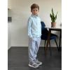 Arshiner Boys Clothes Half Zip Sweatshirt and Pants Outfit 2Pcs Fall Winter Sweatsuit Set for Kids 2-10 Years(Blue & Light Grey)
