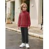 Arshiner Boys Clothes Half Zip Sweatshirt and Pants Outfit 2Pcs Fall Winter Sweatsuit Set for Kids 2-10 Years(Burgundy & Dark Grey)