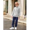 Arshiner Boys Clothes Half Zip Sweatshirt and Pants Outfit 2Pcs Fall Winter Sweatsuit Set for Kids 2-10 Years(Light Grey & Navy)