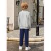 Arshiner Boys Clothes Half Zip Sweatshirt and Pants Outfit 2Pcs Fall Winter Sweatsuit Set for Kids 2-10 Years(Light Grey & Navy)