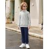 Arshiner Boys Clothes Half Zip Sweatshirt and Pants Outfit 2Pcs Fall Winter Sweatsuit Set for Kids 2-10 Years(Light Grey & Navy)