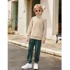 Arshiner Boys Clothes Half Zip Sweatshirt and Pants Outfit 2Pcs Fall Winter Sweatsuit Set for Kids 2-10 Years(Light Khaki & Green)