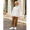 Arshiner Boys Clothes Half Zip Sweatshirt and Pants Outfit 2Pcs Fall Winter Sweatsuit Set for Kids 2-10 Years(White & Brown)