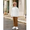 Arshiner Boys Clothes Half Zip Sweatshirt and Pants Outfit 2Pcs Fall Winter Sweatsuit Set for Kids 2-10 Years(White & Brown)