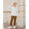 Arshiner Boys Clothes Half Zip Sweatshirt and Pants Outfit 2Pcs Fall Winter Sweatsuit Set for Kids 2-10 Years(White & Brown)