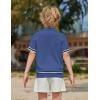 Arshiner Boys Knit Shirts Short Sleeve Button Down Shirt Vintage Fashion Casual Summer Beach Shirts for Kids 4-13 Years(Azure)