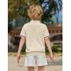 Arshiner Boys Knit Shirts Short Sleeve Button Down Shirt Vintage Fashion Casual Summer Beach Shirts for Kids 4-13 Years(Beige)