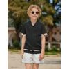 Arshiner Boys Knit Shirts Short Sleeve Button Down Shirt Vintage Fashion Casual Summer Beach Shirts for Kids 4-13 Years(Black)