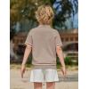 Arshiner Boys Knit Shirts Short Sleeve Button Down Shirt Vintage Fashion Casual Summer Beach Shirts for Kids 4-13 Years(Dark Khaki)