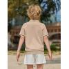 Arshiner Boys Knit Shirts Short Sleeve Button Down Shirt Vintage Fashion Casual Summer Beach Shirts for Kids 4-13 Years(Khaki)