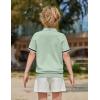 Arshiner Boys Knit Shirts Short Sleeve Button Down Shirt Vintage Fashion Casual Summer Beach Shirts for Kids 4-13 Years(Light Green)