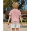 Arshiner Boys Knit Shirts Short Sleeve Button Down Shirt Vintage Fashion Casual Summer Beach Shirts for Kids 4-13 Years(Light Pink)